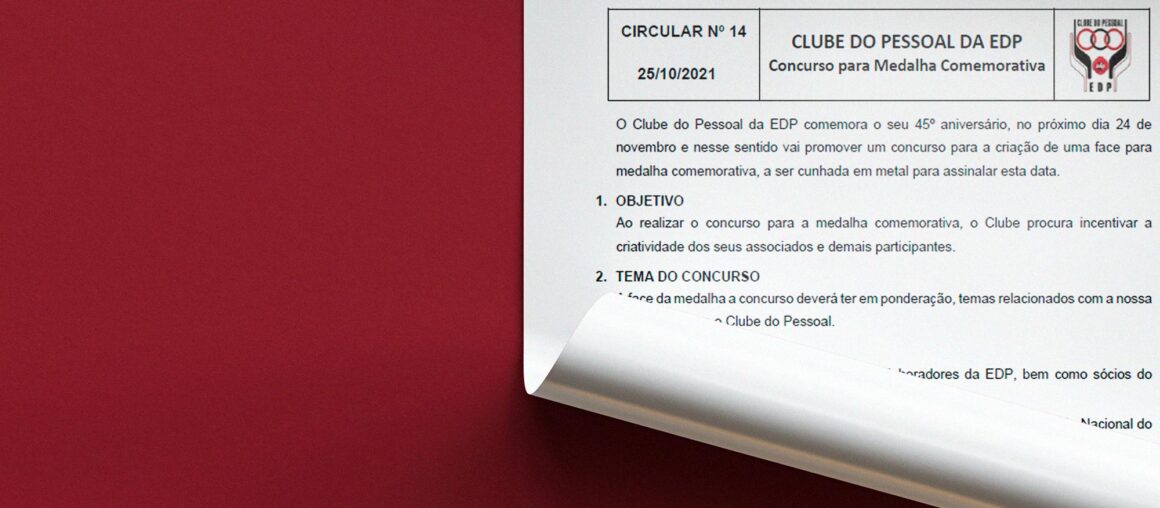 Circular N.14 Clube do Pessoal da EDP — Concurso para Medalha do 45º Aniversário
