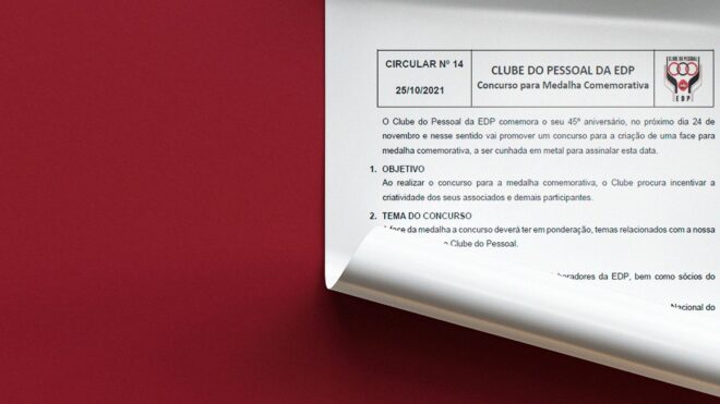 Circular N.14 Clube do Pessoal da EDP — Concurso para Medalha do 45º Aniversário
