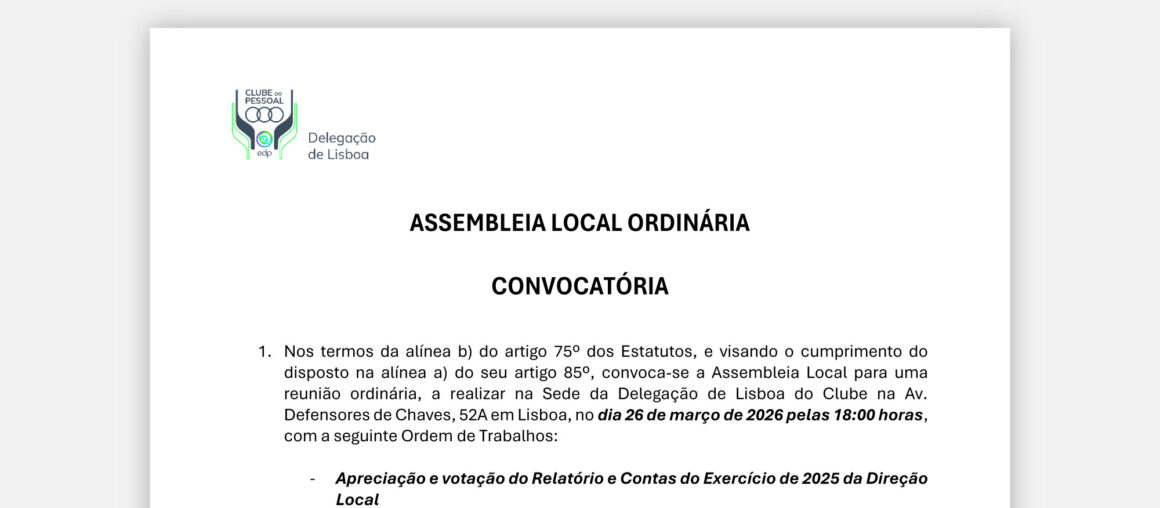 Assembleia Local de 26 março 2026 — Convocatória